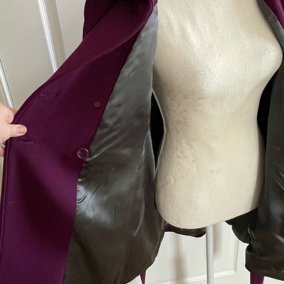 J Crew Size 12 Belted, Double Breasted Style, Plum, Wool Blend - Picture 5 of 11